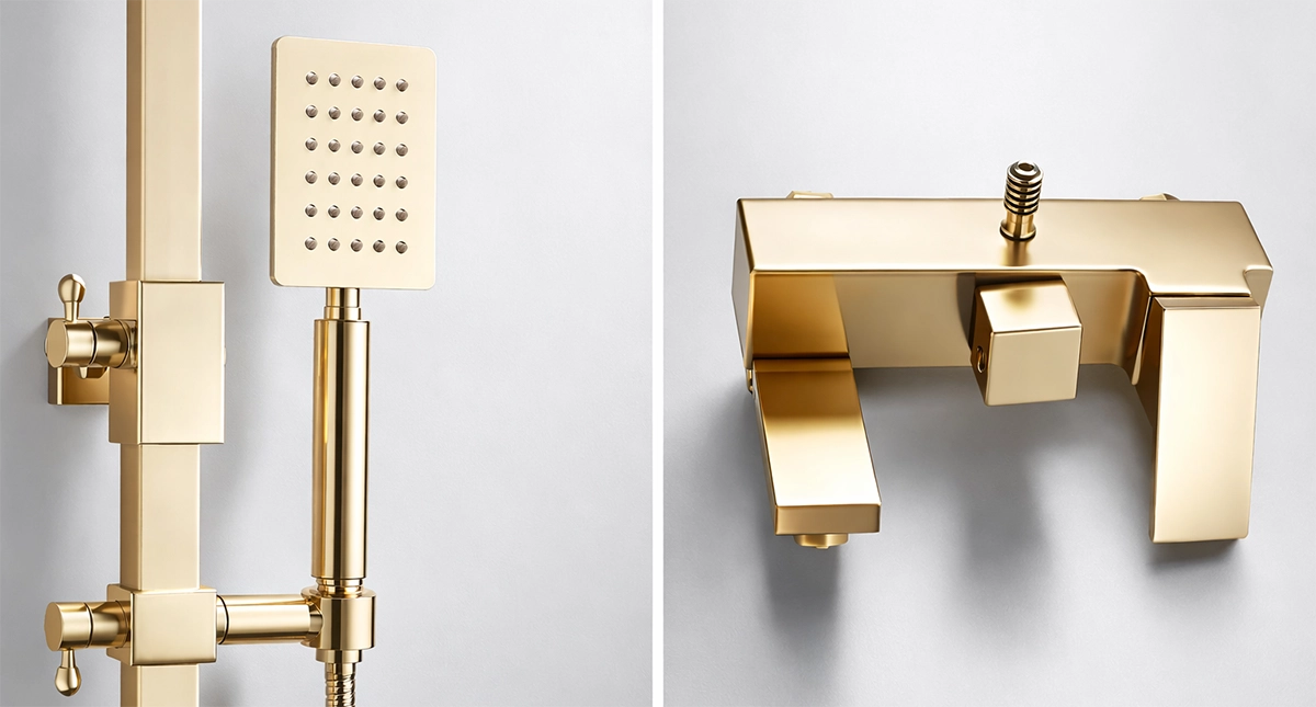 Colonne bain-douche dorée Tsar mitigeur design salle de bain